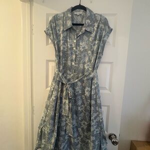 Lucky Brand Blue Paisley Midi Dress
